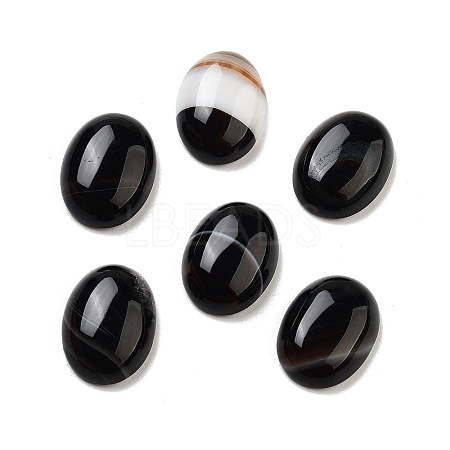 Natural Dyed & Heated Black Agate Cabochons G-G145-01B-31-1