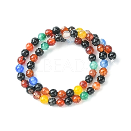 Natural Agate Beads Strands G-YW0001-33B-1