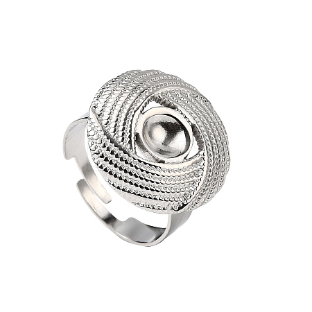 304 Stainless Steel Cuff Ring Components STAS-P403-08P-1