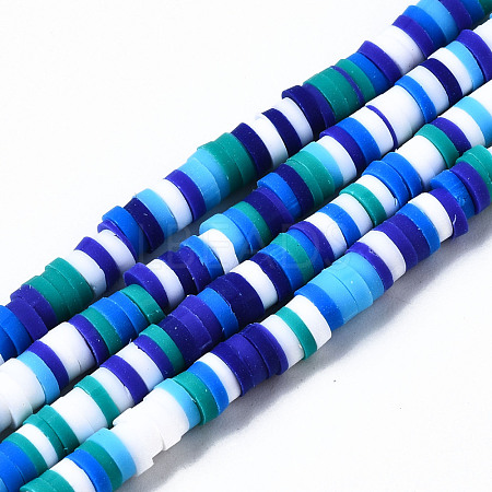 Handmade Polymer Clay Beads Strands CLAY-R089-4mm-102-1