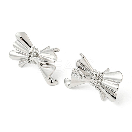 Bowknot Rack Plating Brass Stud Earrings EJEW-F331-31P-1