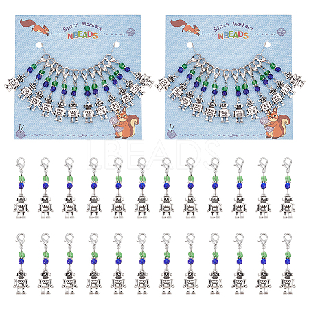 Robot Pendant Stitch Markers HJEW-AB00294-1