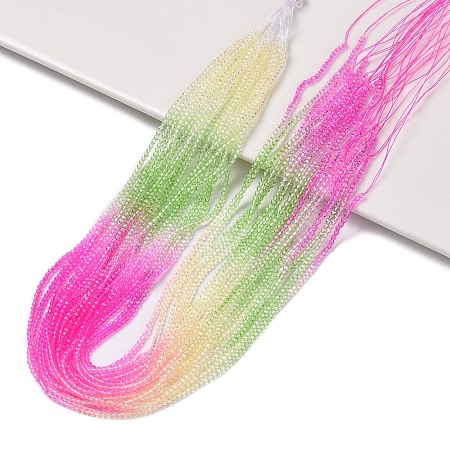Transparent Gradient Color Glass Beads Strands GLAA-G101-2mm-09-1