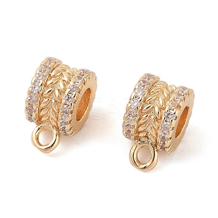 Brass Pave Clear Cubic Zirconia Beads KK-N256-08G-C-1
