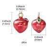 2pcs Brass Enamel Charms KK-YW0001-90-3