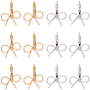10 Piars 2 Colors Bowknot Brass Laverback Earrings for Women EJEW-SC0001-92-7