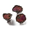 Irregular Oval Natural Ruby Open Cuff Rings RJEW-M157-17R-1