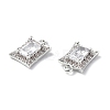 Brass Micro Pave Clear Cubic Zirconia Charms KK-E068-VF223-3