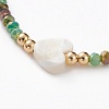 Faceted Rondelle Glass Beads Stretch Bracelets BJEW-JB05793-03-2