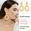 ANATTASOUL 4 Pairs 4 Colors Hollow Oval Acrylic Dangle Stud Earrings for Women EJEW-AN0004-36-3