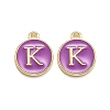 Golden Plated Alloy Enamel Charms ENAM-Q437-12K-1