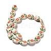 Flower Theme Printed Handmade Porcelain Beads LAMP-D303-06E-03-2