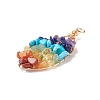 Chakra Natural Mixed Stone Chip Big Pendants PALLOY-JF01662-03-2