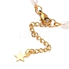 Brass Crescent Moon Charm Bracelets BJEW-JB05558-4
