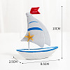 Starfish Pattern Mini Sailboat Model Display Decoration PW22060285335-1