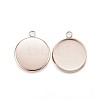 Ion Plating(IP) 304 Stainless Steel Pendant Cabochon Settings X-STAS-G127-13-14mm-RG-1