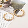 304 Stainless Steel Beaded Hoop Earrings EJEW-JE04544-01-2