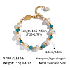 Natural Apatite & Freshwater Pearl Beaded Bracelets XA1464-2-1