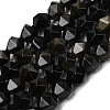 Natural Golden Sheen Obsidian Beads Strands G-Z119-A10-02-3