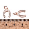 CZ Brass Micro Pave Cubic Zirconia Horse Shoe Charms ZIRC-L018-13RG-3