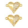 Brass Micro Pave Clear Cubic Zirconia Connestor Charms CU-CBAB3AD-02G-03-1