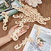 8Pcs 2 Styles Natural Solid Wood Carved Onlay Applique Craft AJEW-DC0001-61-3