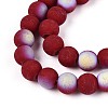 Frosted Opaque Glass Beads Strands GLAA-T032-P8mm-MBB23-3