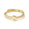 Clear Cubic Zirconia Initial Letter Adjustable Ring RJEW-C052-01G-D-2