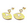 Brass Micro Pave Clear Cubic Zirconia Stud Earrings EJEW-T014-55G-NF-2