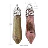 15Pcs 15 Style Natural & Synthetic Gemstone Pointed Pendants G-LS0001-75-3