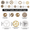 SUNNYCLUE 102Pcs 17 Style Tibetan Style Alloy Steampunk Charms Sets TIBEP-SC0002-44-2