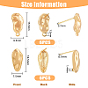 SUPERFINDINGS 12Pcs 2 Style Brass Stud Earring Findings KK-FH0004-95-2