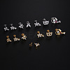 Stainless Steel Micro Pave Clear Cubic Zirconia Internally Threaded Labrets WGBE4CC-02-3