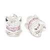 Brass Micro Pave Cubic Zirconia European Beads KK-A254-26S-02-1
