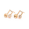 Brass Micro Pave Clear Cubic Zirconia Earring Findings KK-T062-229G-NF-1