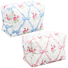 2Pcs 2 Colors Flower Print Cotton & Polyester Cosmetic Zipper Bag AJEW-CN0002-82-1