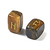 Rectangle Natural Tiger Eye Rune Stones G-Z059-01D-2
