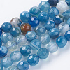 Natural Stripe Agate Beads Strands G-G581-6mm-05-1