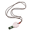 Adjustable Sunflower Porcelain Whistle Pendant Waxed Cord Necklaces for Women FB-CBA68CE-01A-4