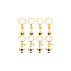 8Pcs 2 Style Alloy & Brass Enamel Keychains KEYC-DC0001-14-6