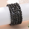 Natural Larvikite Bead Stretch Bracelets BJEW-K212-A-046-2