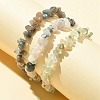 3Pcs 3 Style Natural Mixed Gemstone Chips Beaded Stretch Bracelets Set for Women BJEW-FZ00004-5