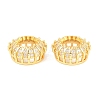 Crown Brass Clear Cubic Zirconia European Beads KK-B186-10G-1