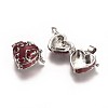 Heart Brass Enamel Prayer Box Pendants KK-24X21-6