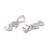 Eco-Friendly Brass Micro Pave Cubic Zirconia Pendants KK-K265-01P-S-2
