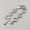 Flat Round Stainless Steel Link Chain Bracelet Making FIND-WH0161-44P-2