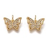 Brass Micro Pave Clear Cubic Zirconia Charms ZIRC-B002-47G-1