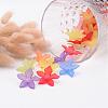 Mixed Color Dyed Transparent Frosted Acrylic Flower Beads X-PL594-5