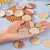 Beadthoven 16Pcs 4 Colors Printed Resin & Wood Pendants WOOD-BT0001-13-24