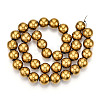 Non-magnetic Synthetic Hematite Beads Strands G-S096-12mm-2-2